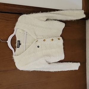 Sweet & sinful juniors small cropped fuzzy sweater